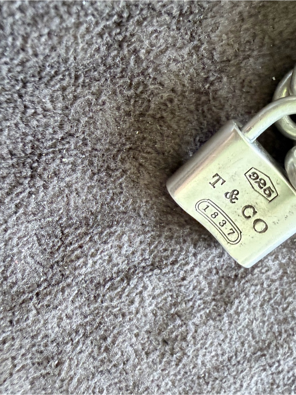 Tiffany & Co. Sterling Silver Padlock Necklace 15” (inches) long - Picture 2 of 7